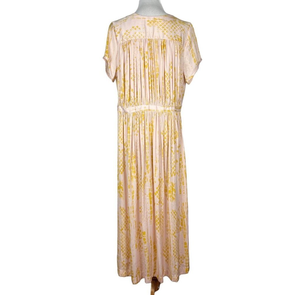 Free People Satin Kimono Duster Robe Top Womens Large Pink Long - Picture 5 of 13